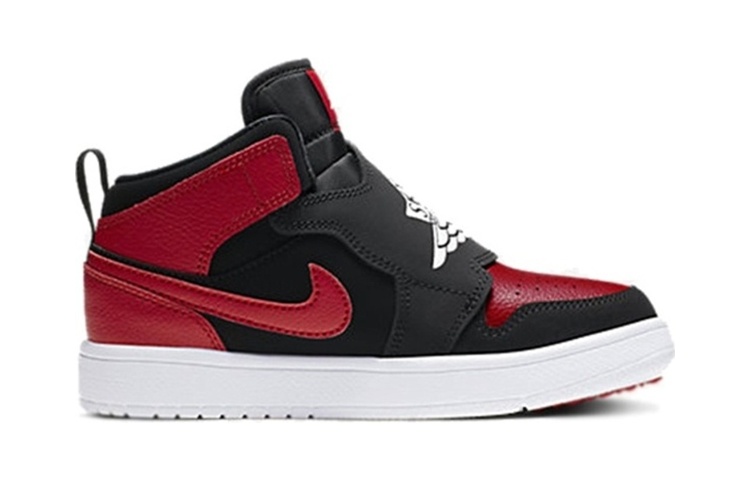 Детские кеды Jordan Air Jordan 1 (черно-красный) — фото 3