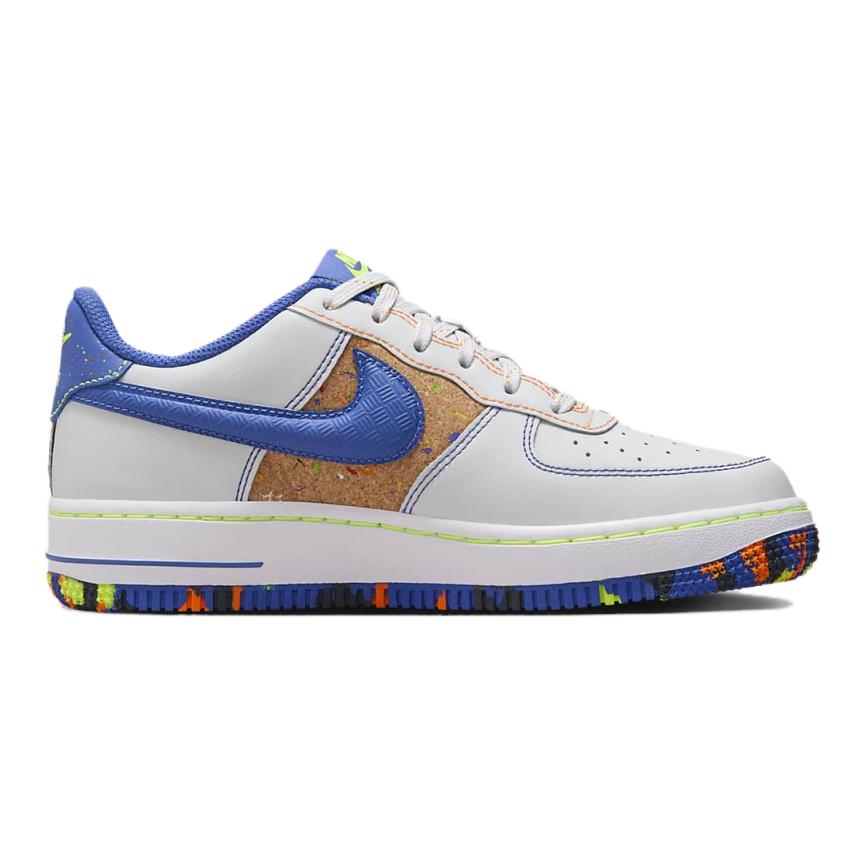 Кеды Nike Air Force 1 Lv8 (белый / синий / желтый) — Белый / синий / жёлтый — фото 2