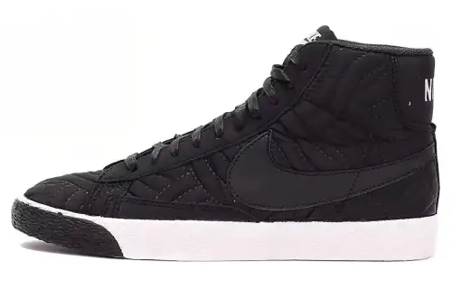 Nike Blazer Mid Premium Mid top Skateboard Shoes Black White Unisex