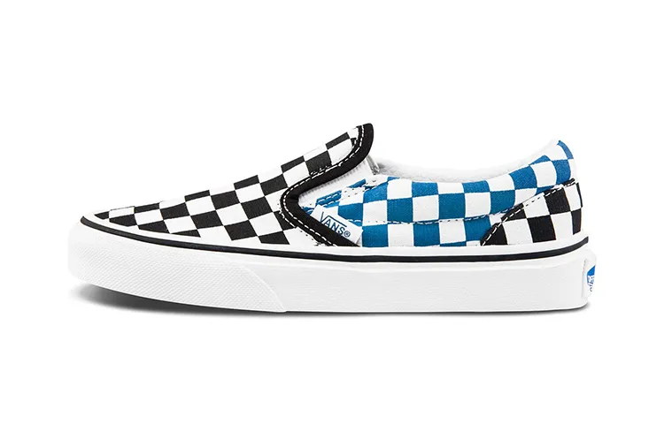 Vans Slip on Canvas Low top Kids' Skateboarding Shoes Tricolor Checkerboard Children Aged 3 7 Years Old