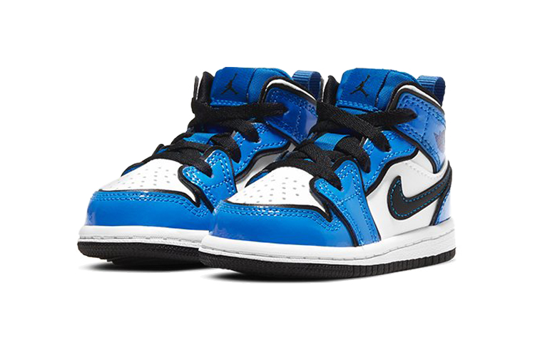 Детские кроссовки Jordan Air Jordan 1 Mid SE (черно-синий) — Чёрный / синий — фото 5