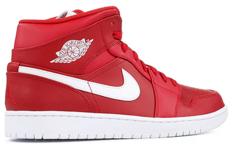Кроссовки Jordan JordanAir Jordan 1 Mid GS (красно-белые) — Красный / белый — фото 5