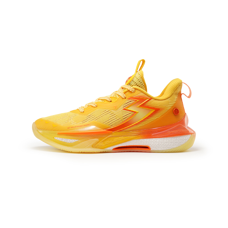 361°KIDS Drift 2.0 midsole, anti-torsion technology, Big3 student practical leisure sports, shock absorption, wear-resistant, rebound support, low-cut children's basketball shoes, yellow, youth