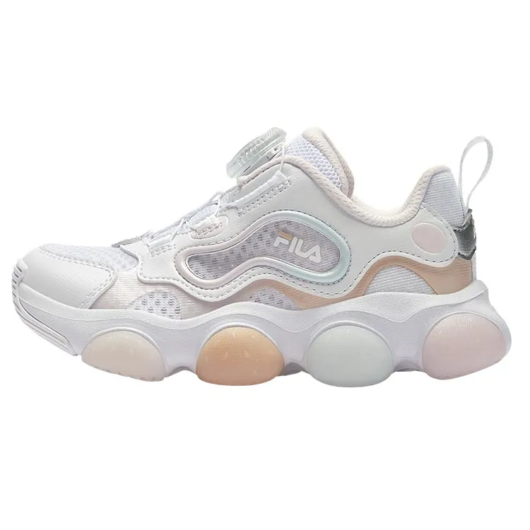 FILA KIDS Slip Resistant Abrasion Resistant Low top Kids' Training Shoes White Pink Children Aged 3 7 Years Old
