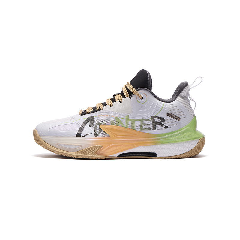 361°KIDS Drift 2.0 V2 student professional practical sports basketball shoes 361 degree white/bean green same style for men and women