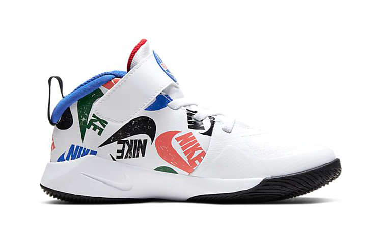 Кроссовки Nike Team Hustle D 9 (белые с синим и красным) — Белыйсинийкрасный — фото 3