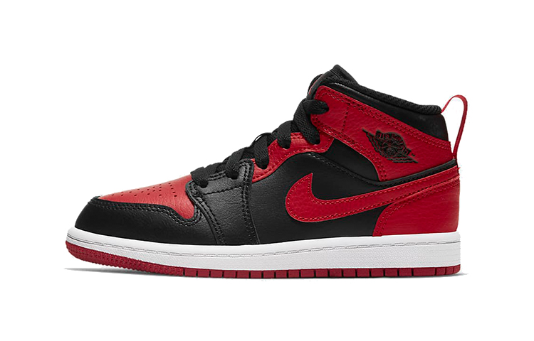 Кроссовки Jordan Air Jordan 1 Mid Banned (черно-красные)