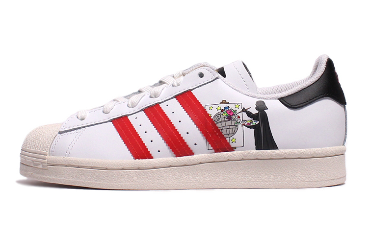 Детские кеды adidas J (бело-сине-красные)