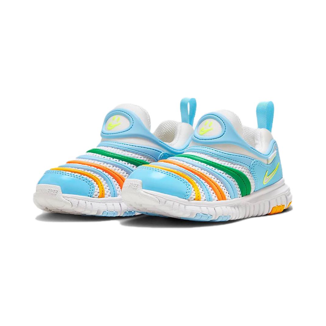 Детские кроссовки Nike Dynamo Free BR PS (зеленые) — 白色/白色/水宝蓝/黑 — фото 4