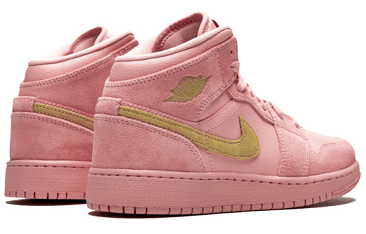 Кеды Jordan JordanAir Jordan 1 Mid (бело-розовый) — 珊瑚粉/金 — фото 12