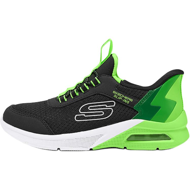 кроссовки Skechers kids Microspec Max (черно-зеленые)