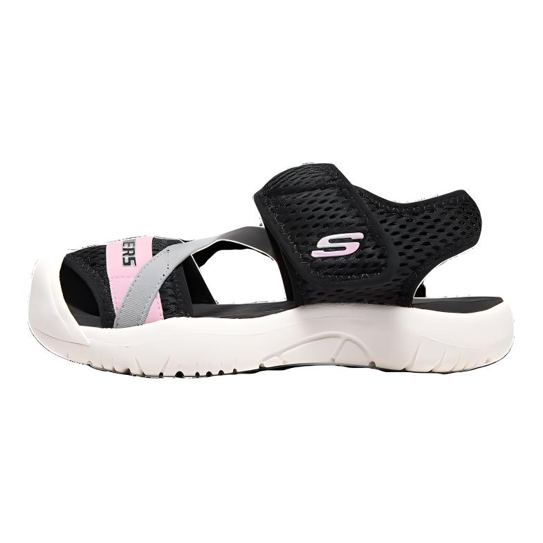 Детские сандалии Skechers kids Girls (черно-розовые)