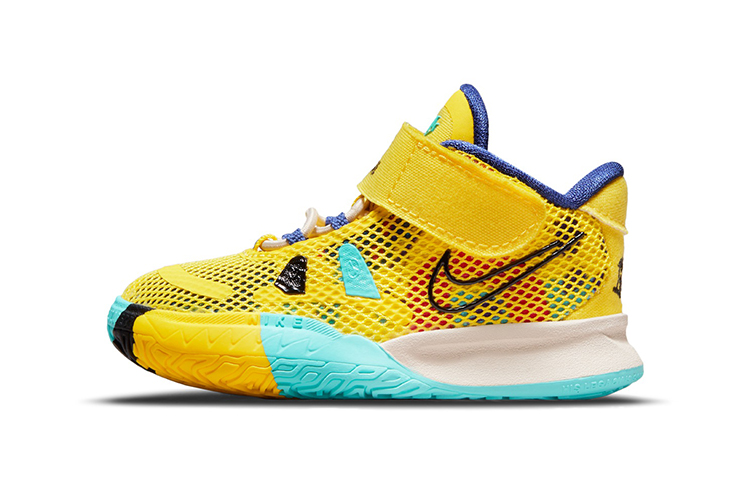 Детские кроссовки Nike Kyrie 7 (сине-желтые)