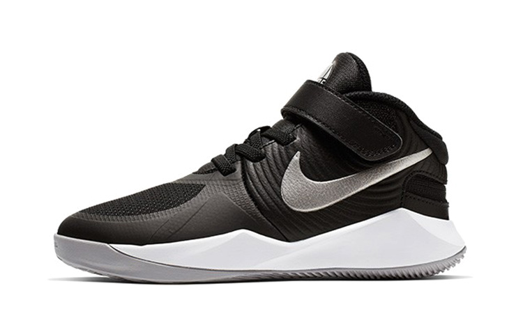 Баскетбольные кроссовки Nike Team Hustle D 9 FlyEase (черно-серебристые)