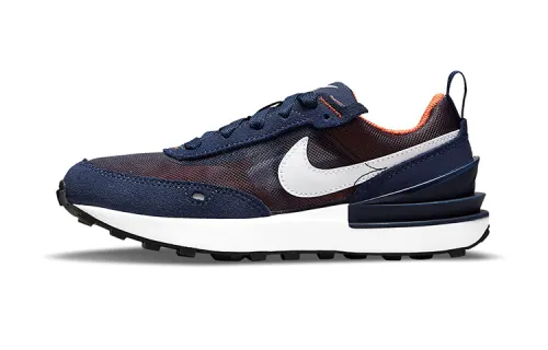 Nike Waffle One Comfortable Low-top Sports and Casual Shoes Blue Orange Children's Style