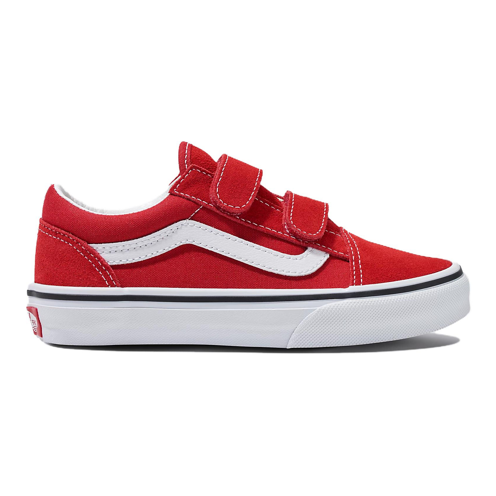 Детские кеды Vans Old Skool V (красно-белые) — фото 2