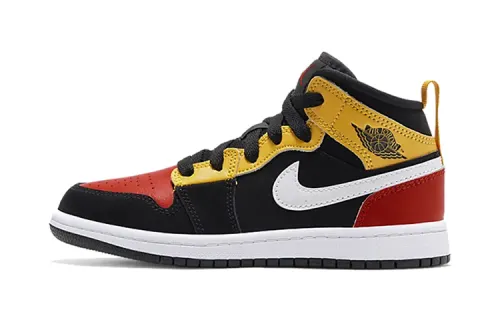 Jordan Air Jordan 1 Comfortable and Versatile Mid-top Children's Basketball Shoes Tomato Scrambled Eggs for Children