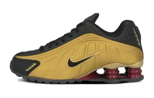 Nike Shox R4 Metalic Gold Black Red GS