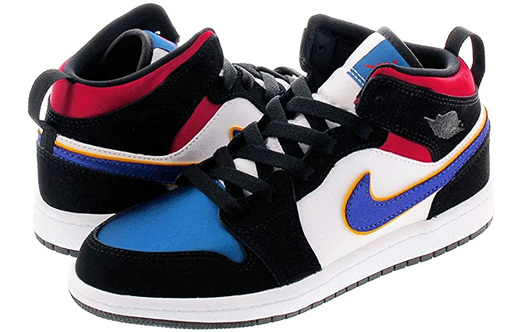 Детские кроссовки Jordan Air Jordan 1 Mid SE (сине-красные) — фото 3