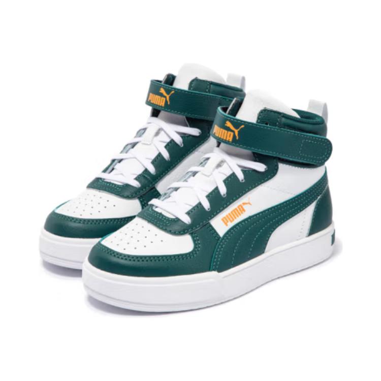 Детские кеды PUMA Caven (бело-зелено-желтые) — 白/绿色/南瓜黄 — фото 5