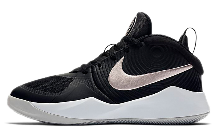 Nike Team Hustle D 9 Mid top Basketball Shoes Black Silver Unisex
