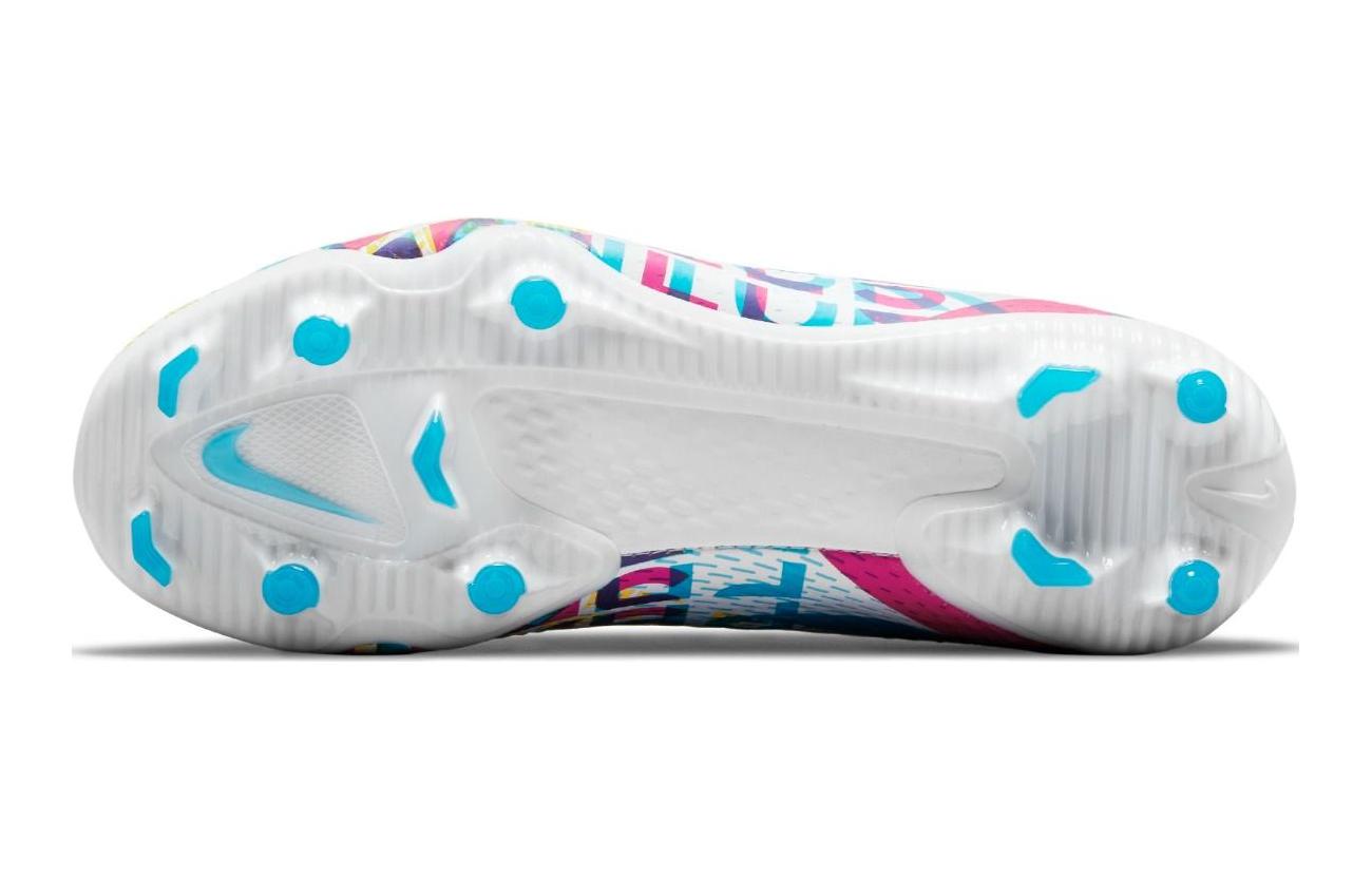 Детские бутсы Nike Phantom GT Jr.Academy 3D MG (синий / розовый / желтый) — Синий / розовый / жёлтый — фото 6