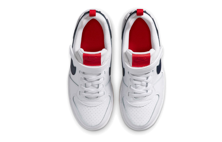 Детские кеды Nike Court Borough Low (белый / красный / синий) — фото 6