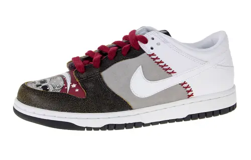 Nike Dunk Premium Grim Reaper Slip Resistant Cushioning Abrasion Resistant Low top Skateboard Shoes Gray White Red