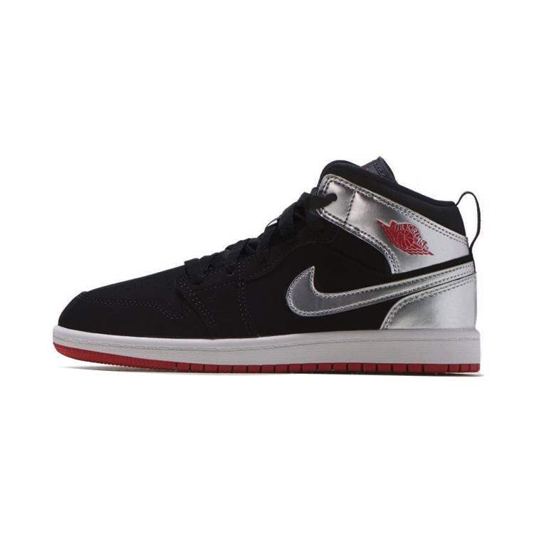 Детские кроссовки Jordan Air Jordan 1 Mid "Johnny Kilroy" (черно-серебряные)