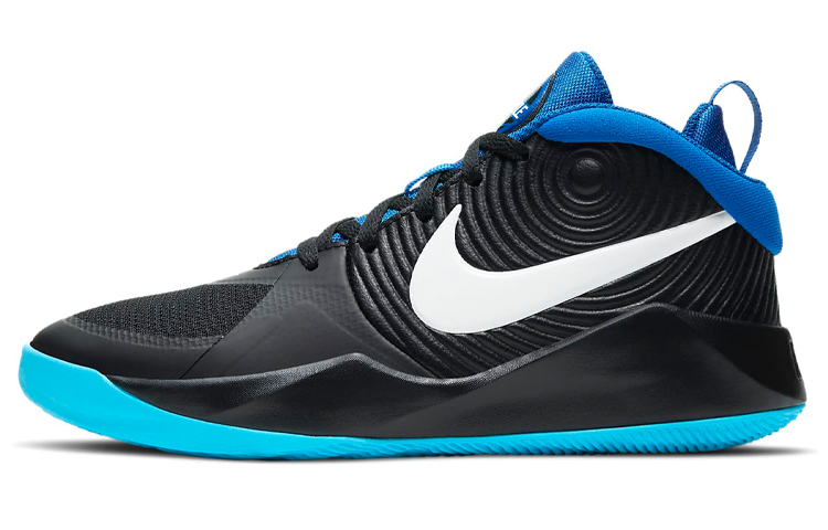Nike Team Hustle D 9 Mid top Basketball Shoes Black Blue Unisex