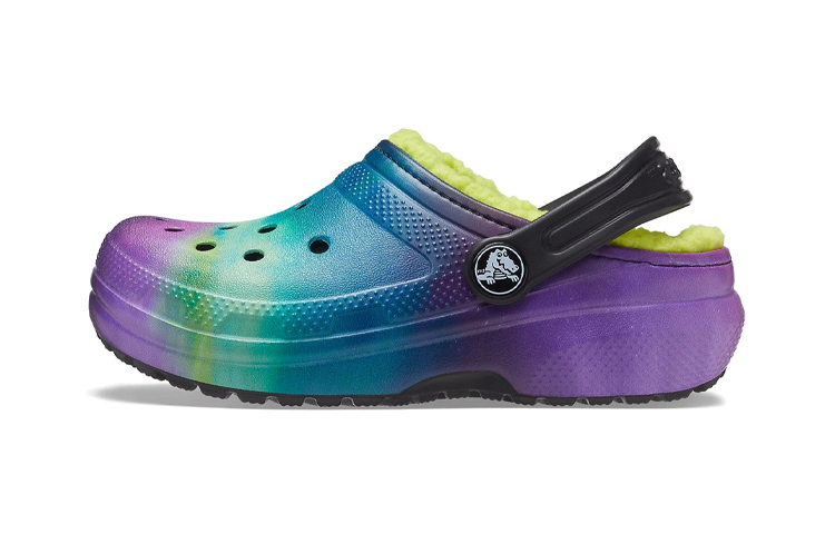Детские сабо Crocs Classic Lined Out of the World (сине-бирюзово-фиолетовые)