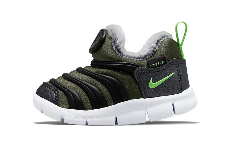 Nike Dynamo Free Low top Sports Casual Shoes Black Green Silver Infant And Toddler