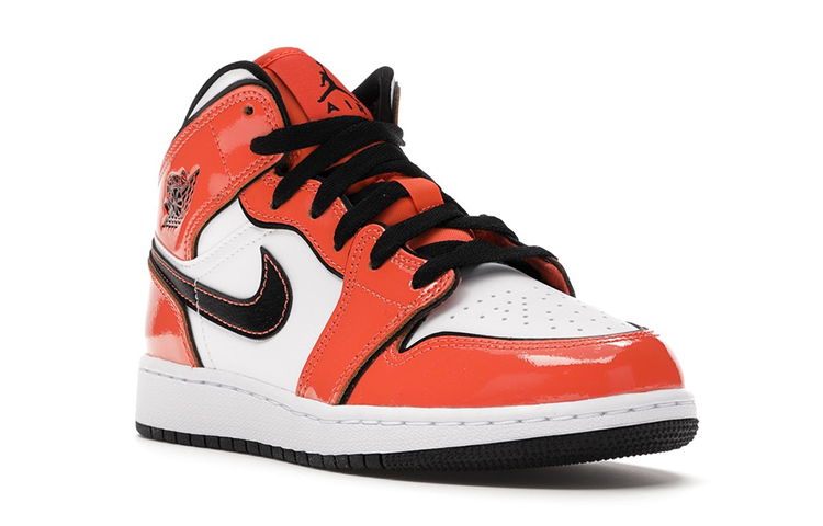 Кеды Jordan JordanAir 1 Mid (бело-оранжевые) — фото 5