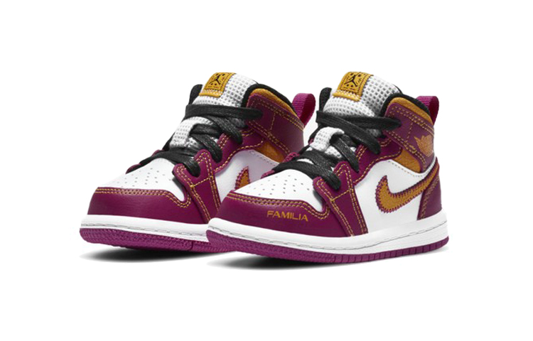 Детские кроссовки Jordan 1 Mid "Familia" (разноцветные) — фото 5