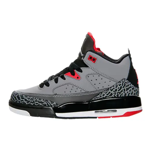 Jordan Son Of Mars Mid top Basketball Shoes Concrete Gray/White/Black/Fire Red Unisex