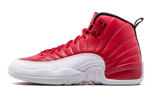 Jordan Air Jordan 12 Retro Gym Red Leather GS Shock Absorption High Top Basketball Shoes White Red Unisex