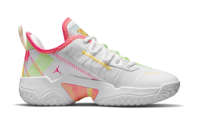 Кроссовки Jordan JordanOne Take 2 GS (розово-бело-зеленый) — Розовый / белый / зелёный — фото 4