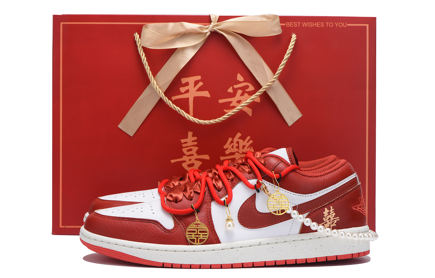 Jordan Air Jordan 1 Low top Vintage Basketball Shoes Women’s White Red