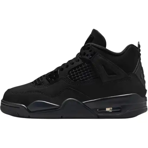 Jordan Air Jordan 4 Retro OG Black Cat Comfortable and Versatile GS Mid-top Basketball Shoes Black Men and Women Same Style