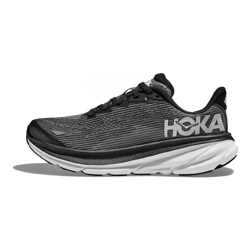 Детские кроссовки HOKA Clifton 9 (черно-серые)