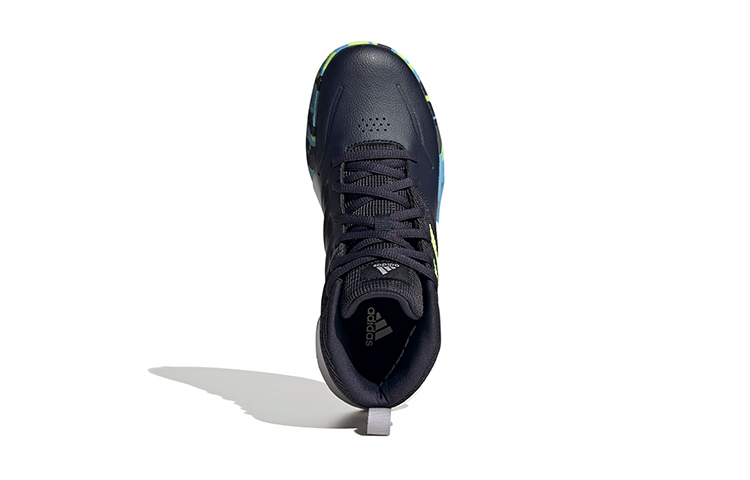 Детские кроссовки adidas OwnTheGame Wide J (черно-зелено-синие) — фото 7
