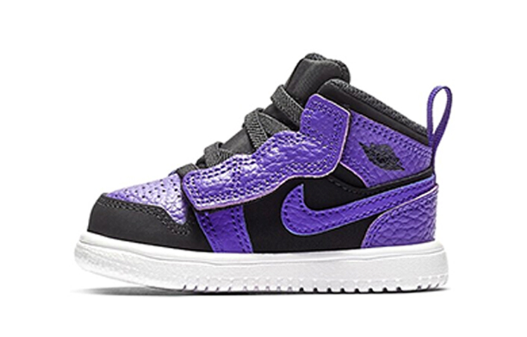 Детские кроссовки Jordan Air Jordan 1 Mid Alt (черно-фиолетовые)