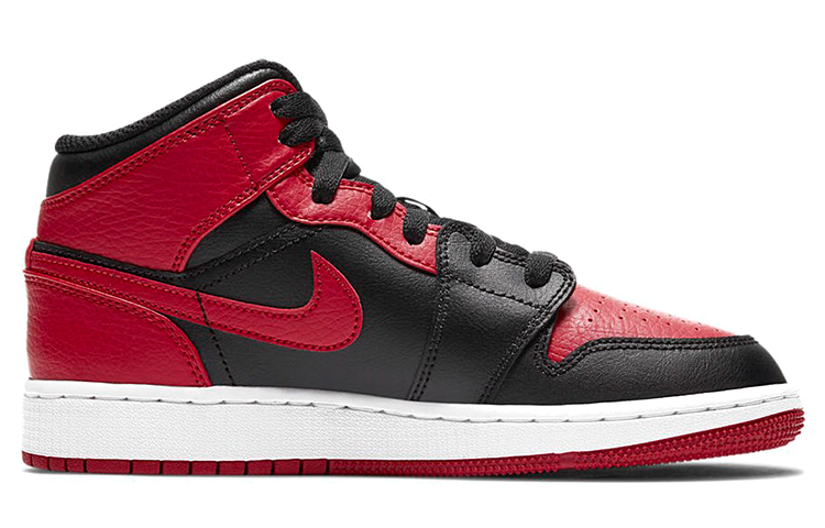 Кеды Jordan Air Jordan 1 Mid (черно-красный) — фото 6