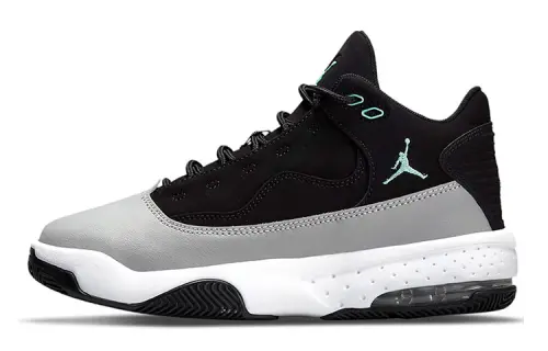 Jordan Max Aura 2 Synthetic Leather Slip Resistant Cushioning Abrasion Resistant Mid top Basketball Shoes Black Gray