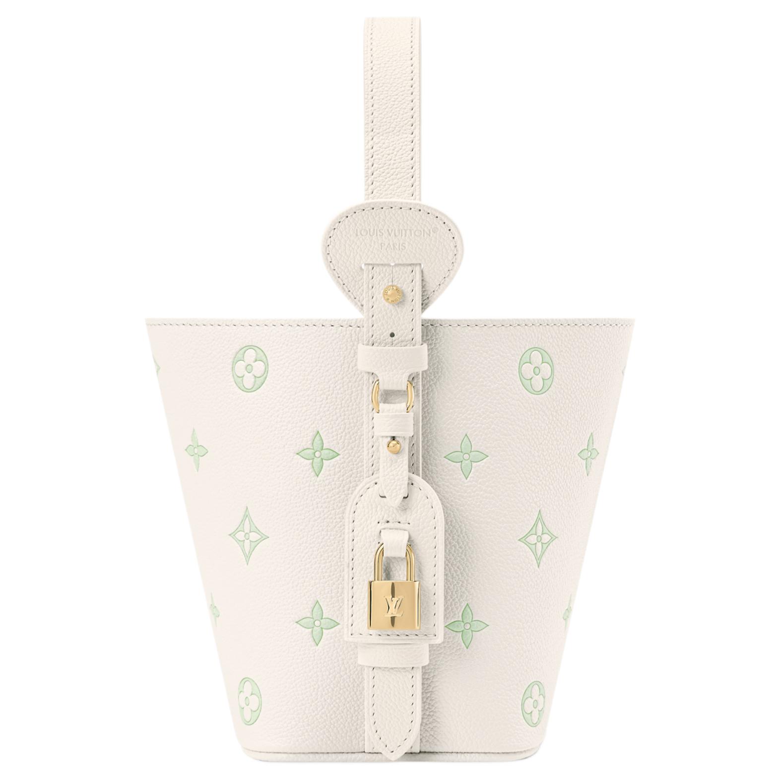 Женская сумка Louis Vuitton All In BB (бело-зеленая) — фото 3