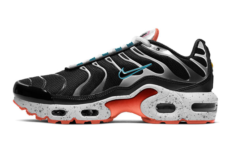 Кроссовки Nike NikeAir Max Plus GS (черно-серебристо-оранжевые) — Чёрный / оранжевый / серебристый — фото 1