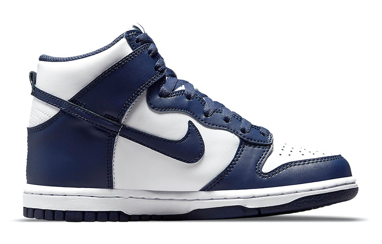 Высокие кеды Nike Dunk High Navy Whit (темно-сине-белые) — Тёмно-синий / белый — фото 5