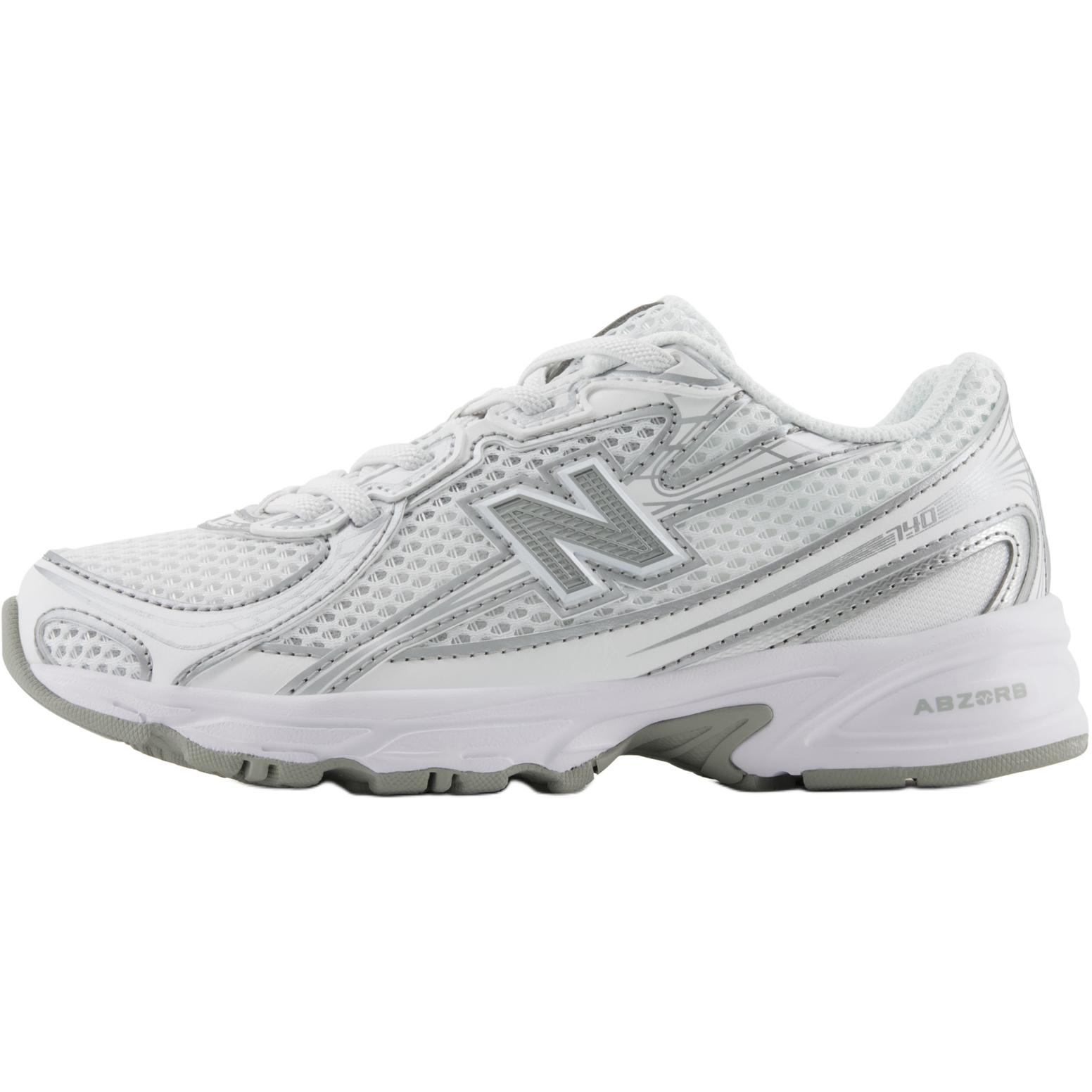 Кроссовки New Balance 740 Bungee Lace (бело-серебристые)