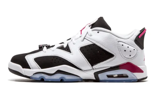 Jordan Air Jordan 6 Leather Retro Low Fuchsia Flash Oreo Anti-slip Shock Absorption Low Top Children's Basketball Shoes White Black Purple Red