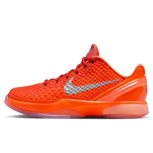 Nike Zoom Kobe 6 Protro WNBA Fashionable and Comfortable GS Low-top Basketball Shoes Orange/Silver Same Style for Men and Women